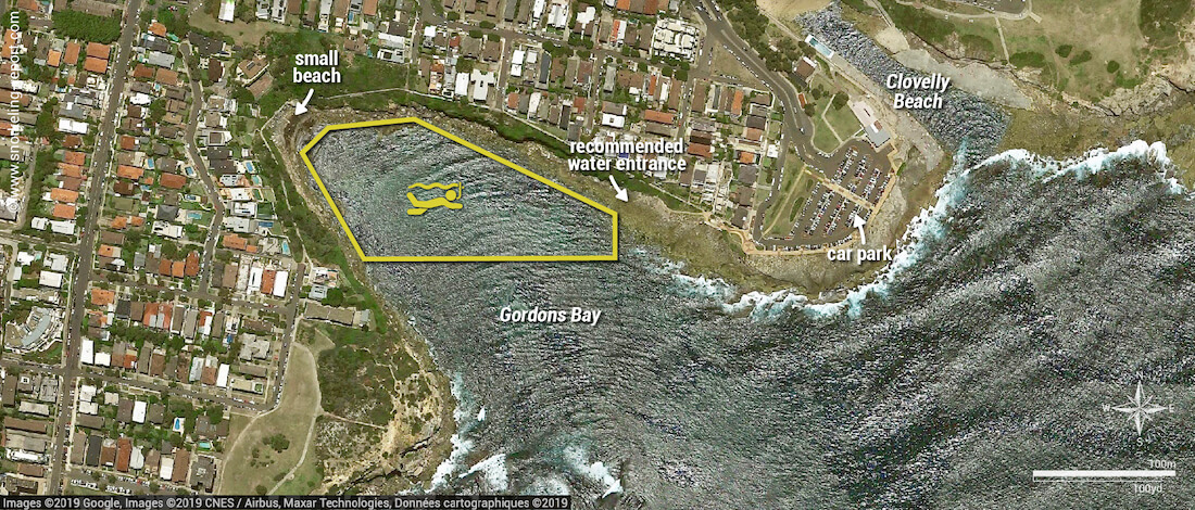 Gordons Bay snorkeling map, Cogee