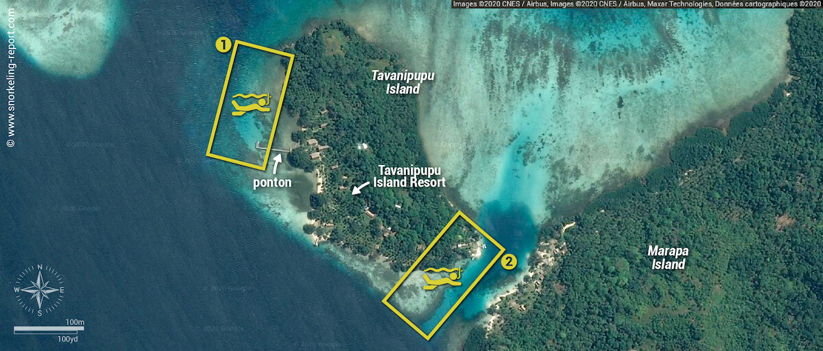 Carte snorkeling à Tavanipupu Island