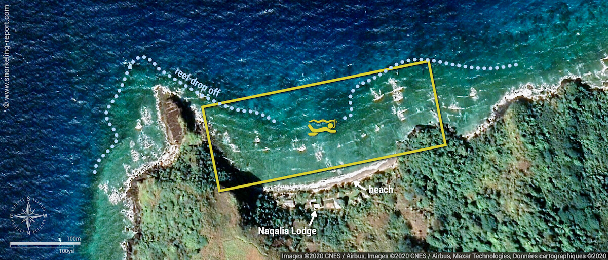 Naqalia Lodge snorkeling map