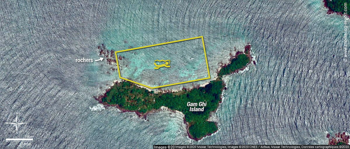 Carte snorkeling Gam Ghi Island