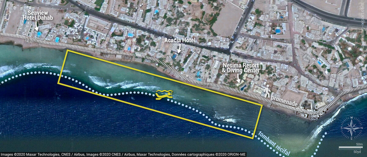 Carte snorkeling à Mashraba, Dahab