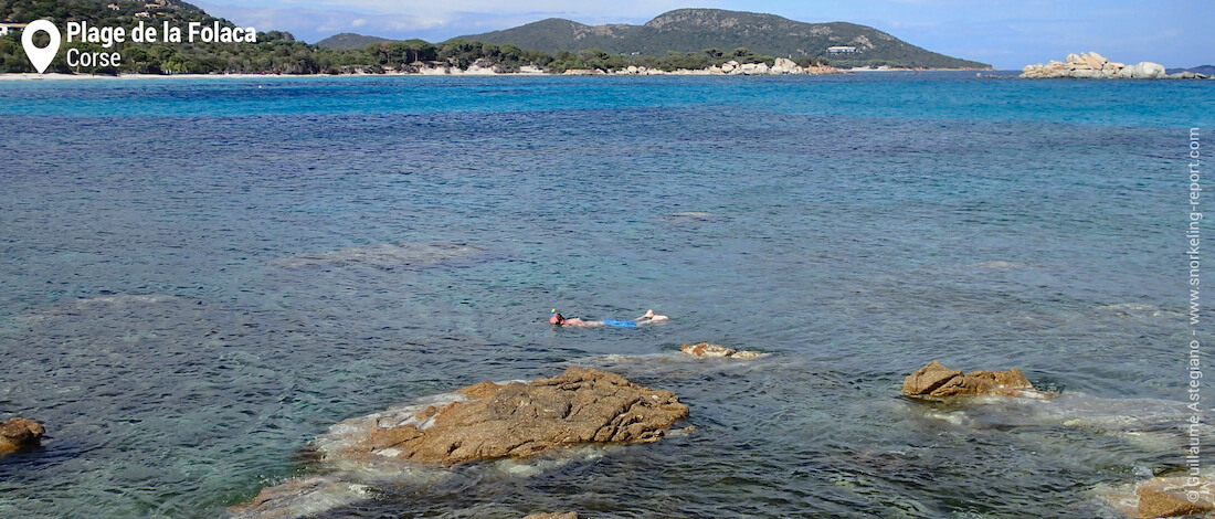 Snorkeler à la plage de la Folaca