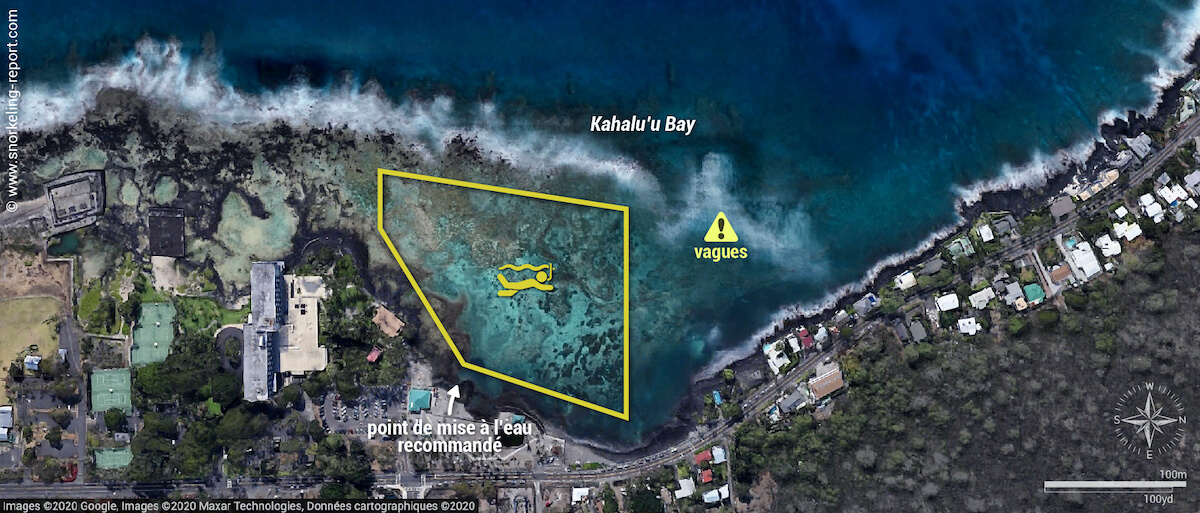 Carte snorkeling dans la baie de Kahalu'u