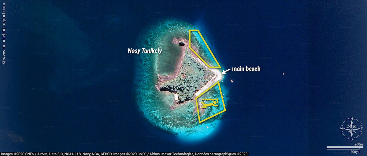 Nosy Tanikely snorkeling map