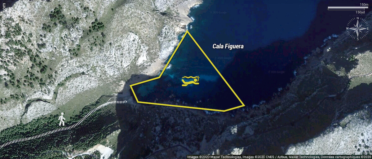 Cala Figuera Mallorca snorkeling map