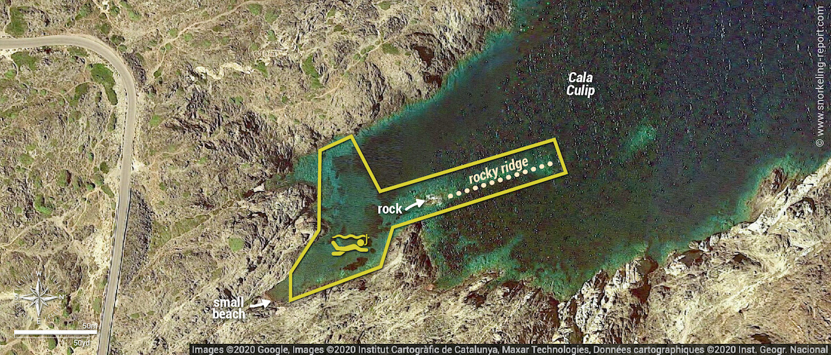 Cala Culip snorkeling map