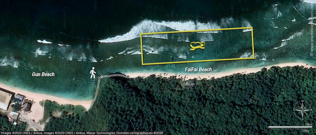 FaiFai Beach snorkeling map