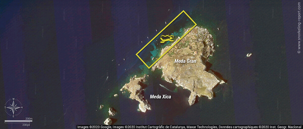 Medes Islands snorkeling map