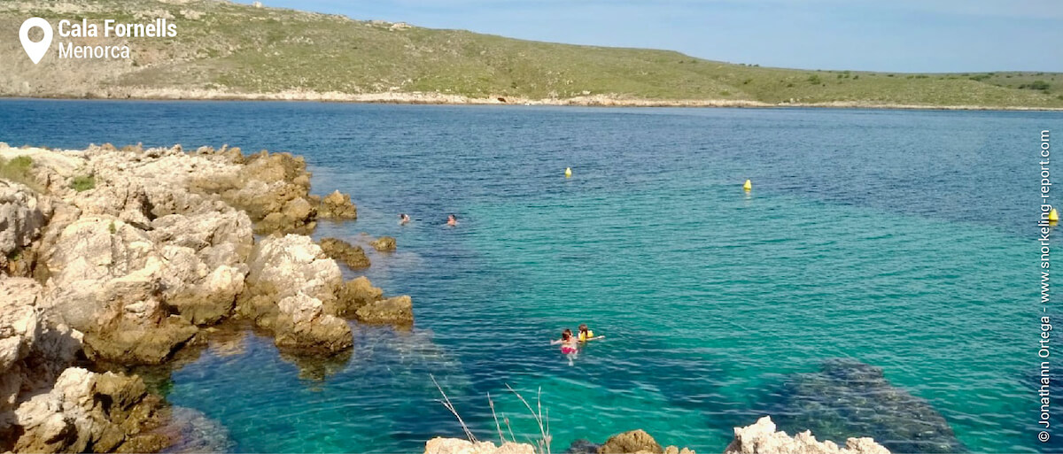 View over Cala Fornells snorkeling area