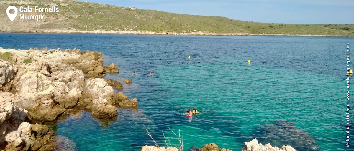 Vue sur la zone de snorkeling de Cala Fornells