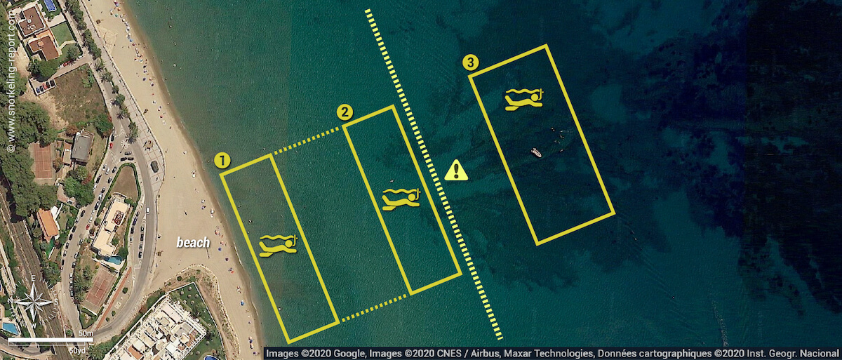 Masía Blanca Marine Reserve snorkeling map