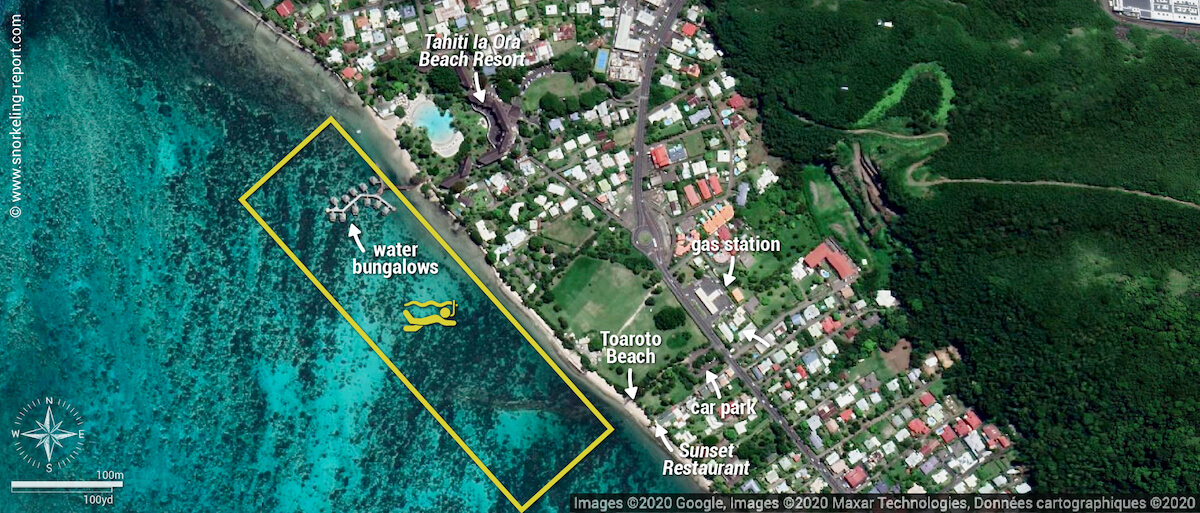 tahiti Ia Ora Beach Resort snorkeling map