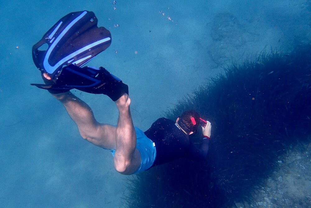 Palmes Plongée Réglables Cressi Maui Noir/Bleu 