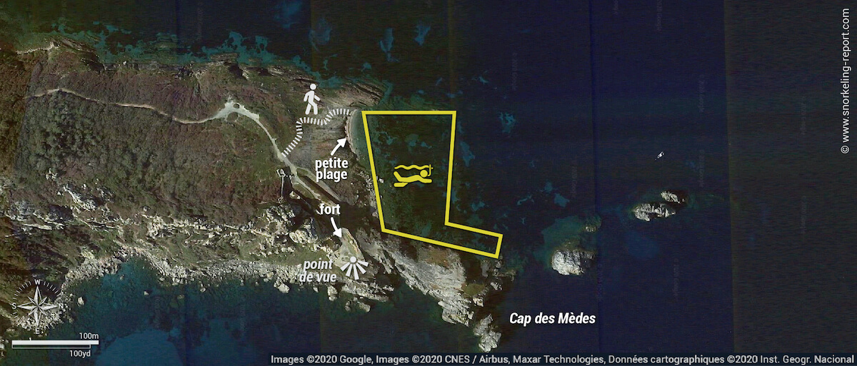 Carte snorkeling au Cap des Mèdes à Porquerolles