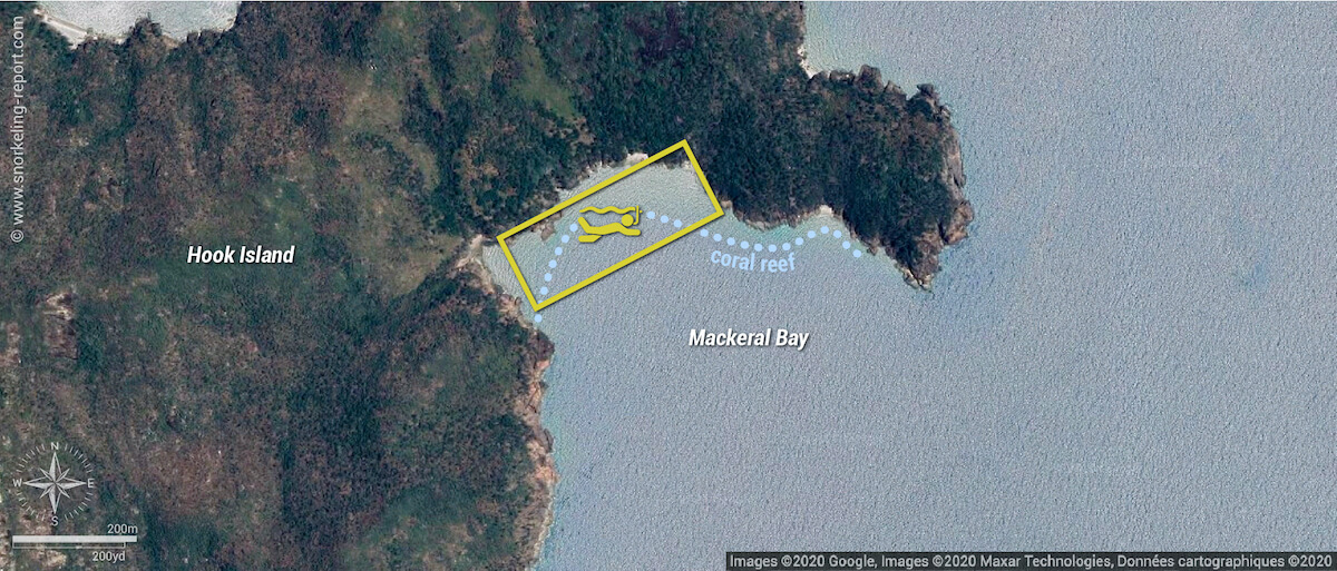 Mackeral Bay snorkeling map