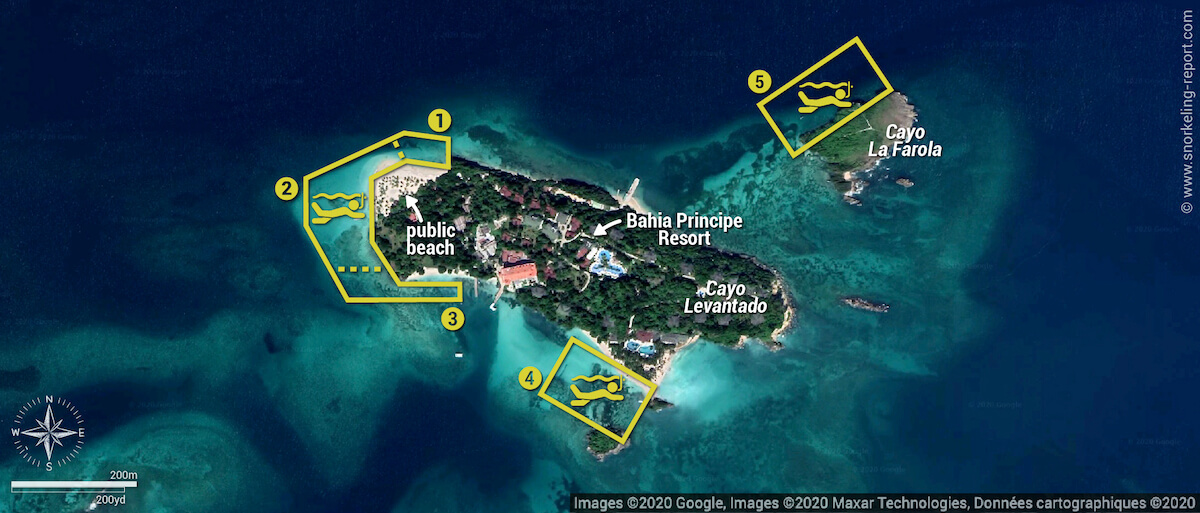 Cayo Levantado snorkeling map