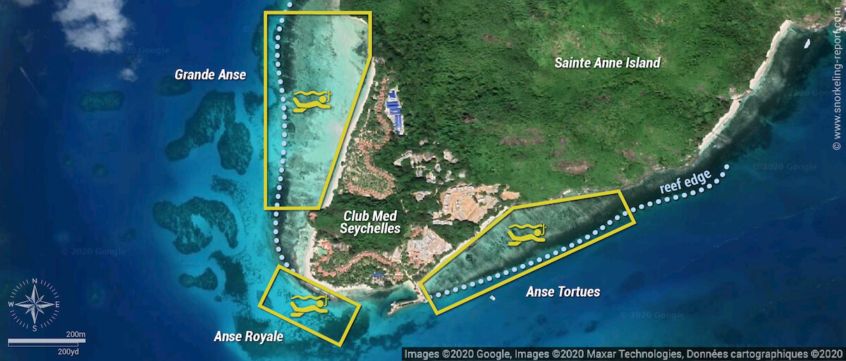 Club Med Seychelles snorkeling map