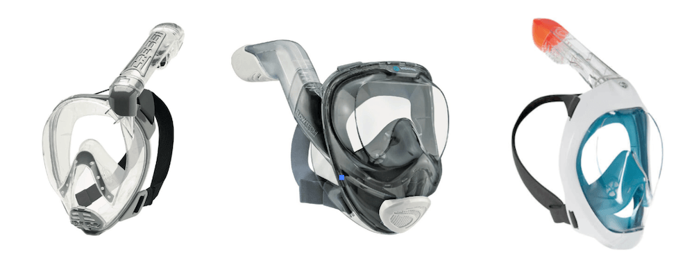 Full face snorkeling masks