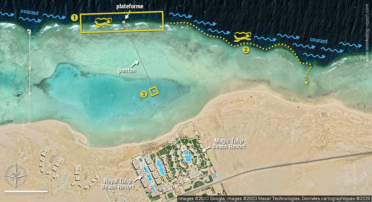 Carte snorkeling aux Tulip Resorts, Marsa Alam