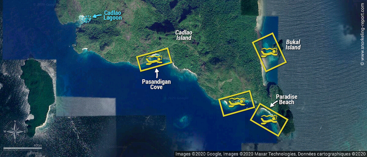 El Nido Tour D snorkeling map