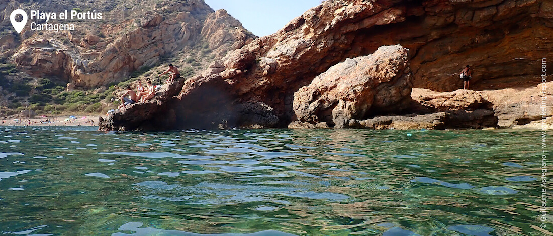 Rocky shore at Playa El Portús