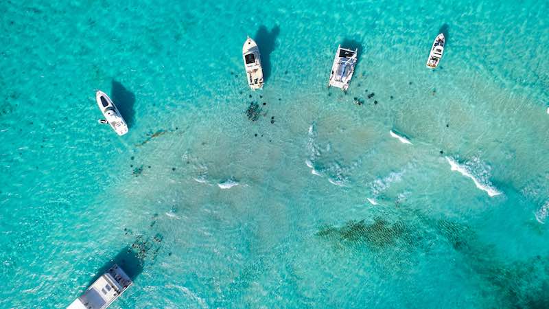 Stingray City from above, Grand Cayman, Cayman Islands