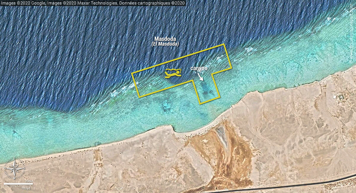 Masdoda snorkeling map, Marsa Alam