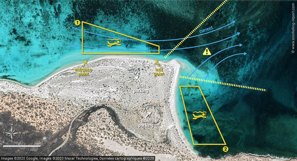 Turquoise Bay snorkeling map, Western Australia