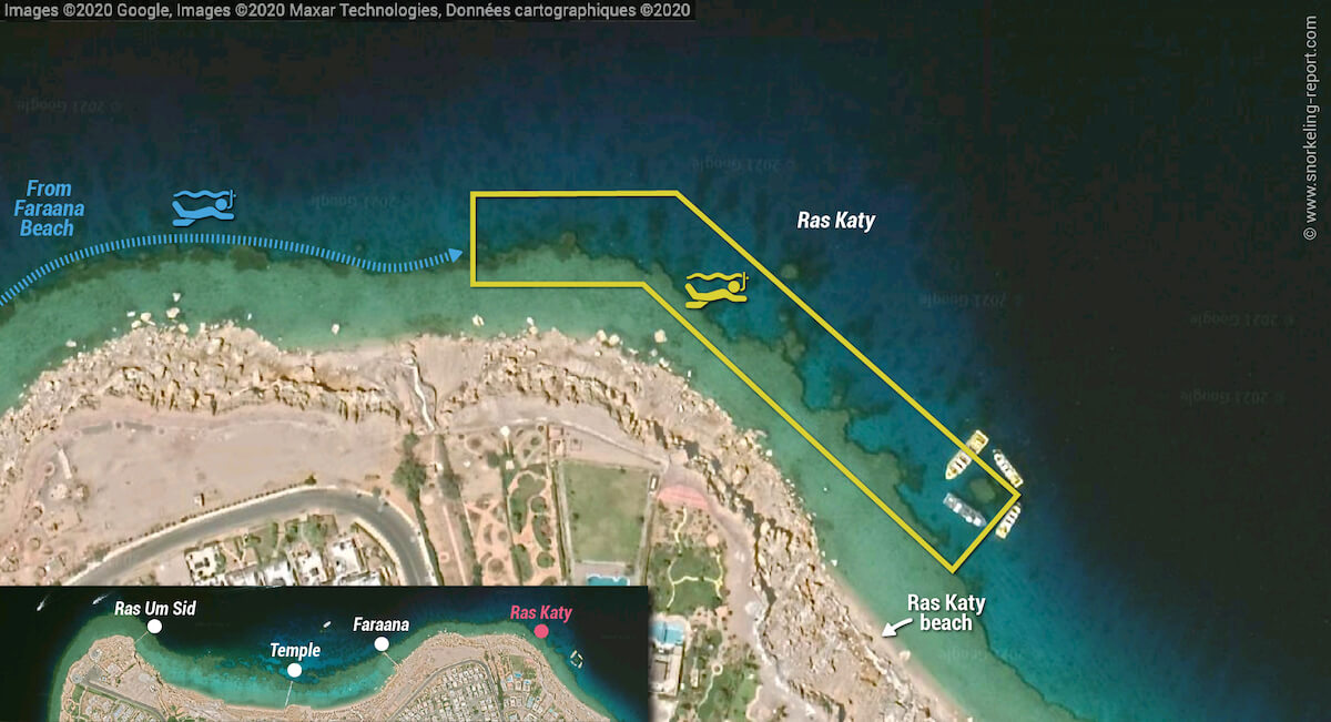 Ras Katy snorkeling map, Sharm el-Sheikh