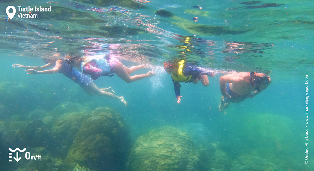 Snorkelers in Doi Moi Island