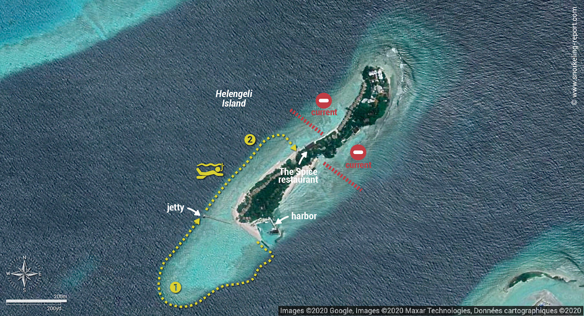 Helengeli Island snorkeling map