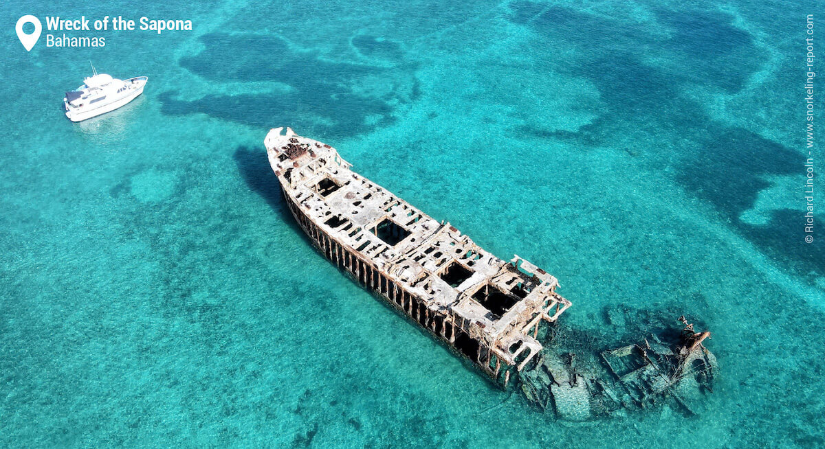 Aerial view of the Wreck of the Sapona