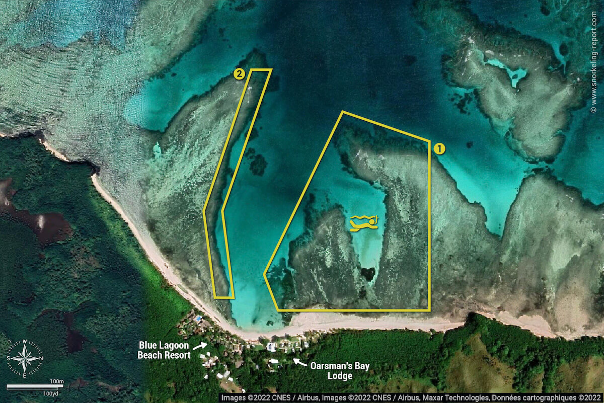at Blue Lagoon Beach Resort snorkeling map