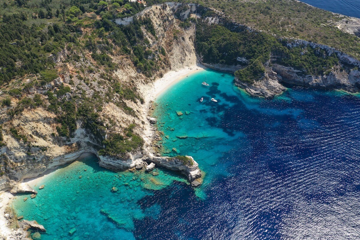 Galazio and Avlaki Beach, Paxos