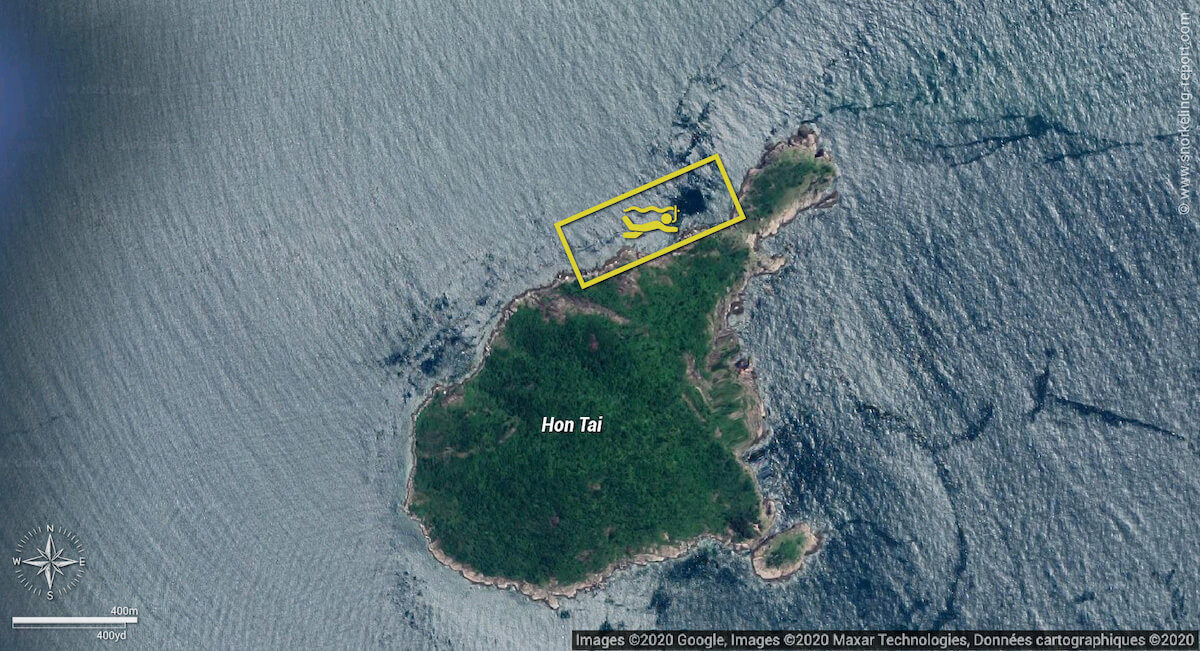 Hon Tai snorkeling map, Cham Islands