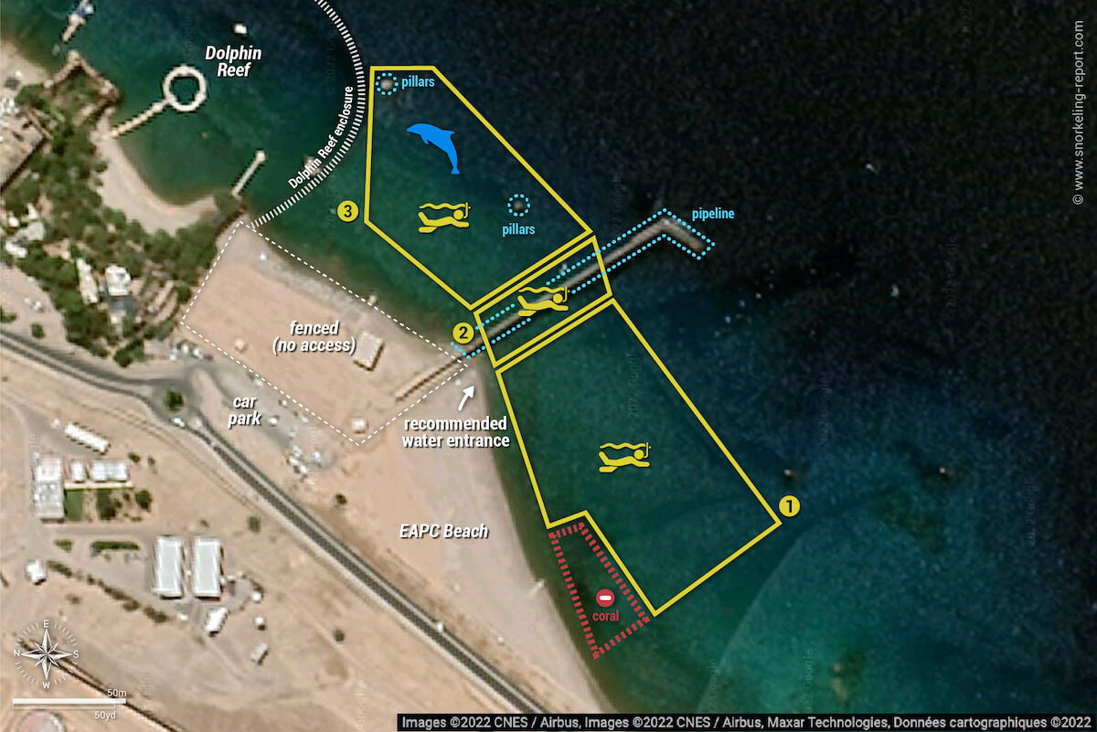 EAPC Beach snorkeling map, Eilat