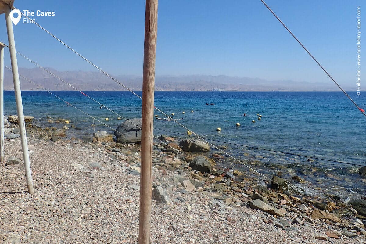 The beach at The Caves, Eilat