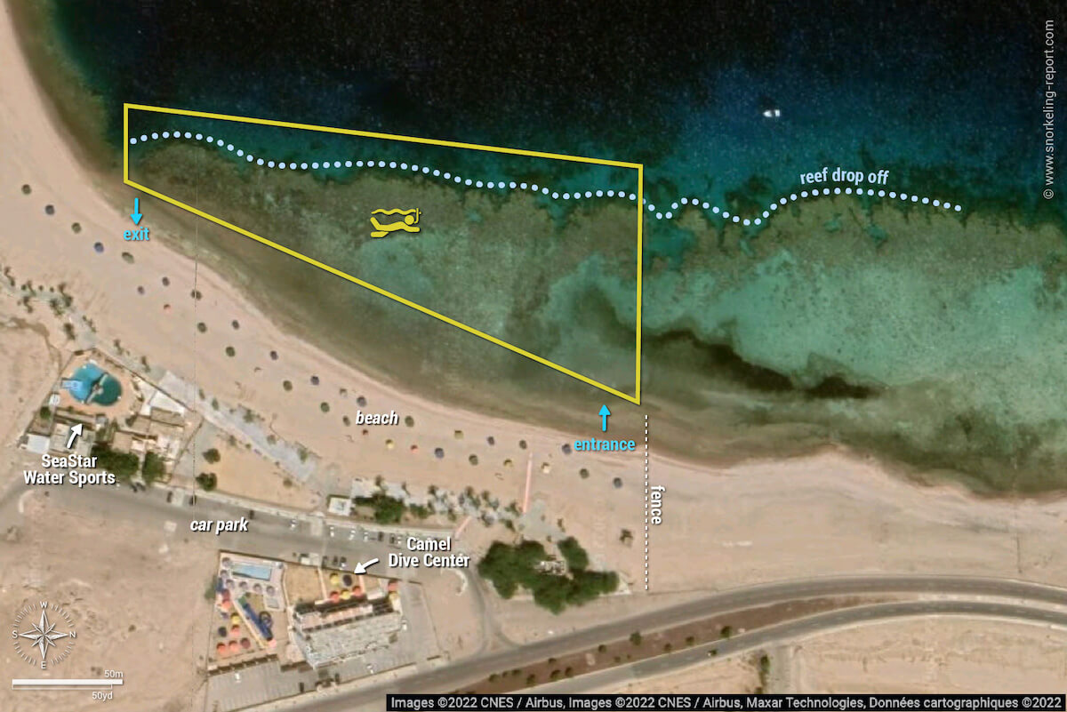 First Bay snorkeling map, Aqaba