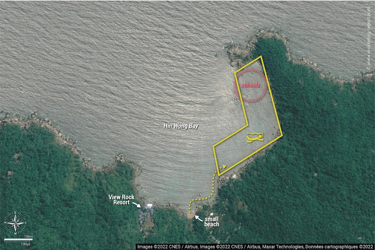 Hin Wong snorkeling map, Koh Tao