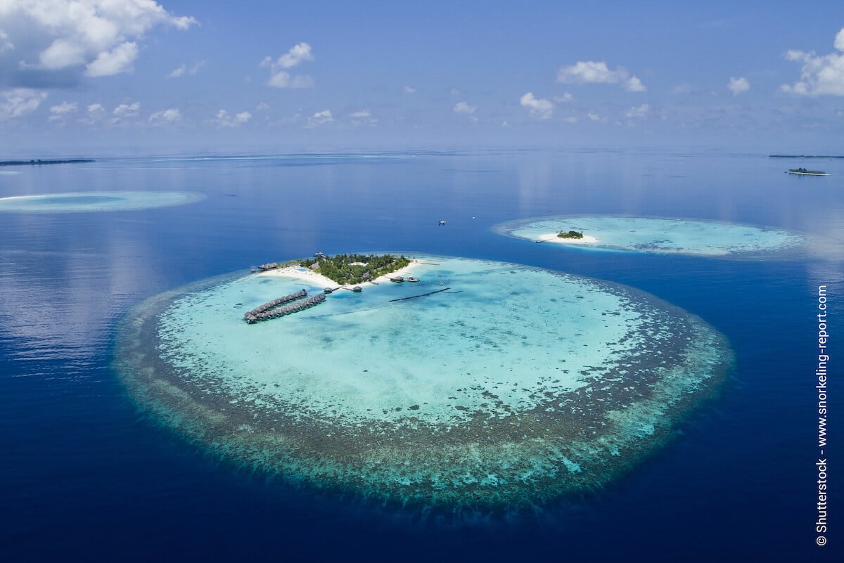 Aerial view of Maafushivaru Atoll