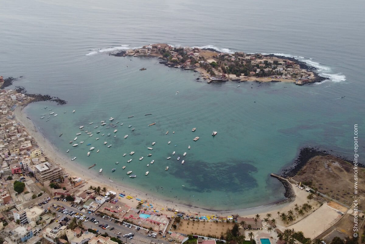 Aerial view of Ngor island, Dakar