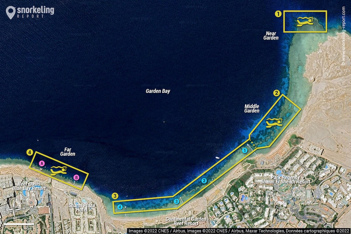 Garden Bay snorkeling map