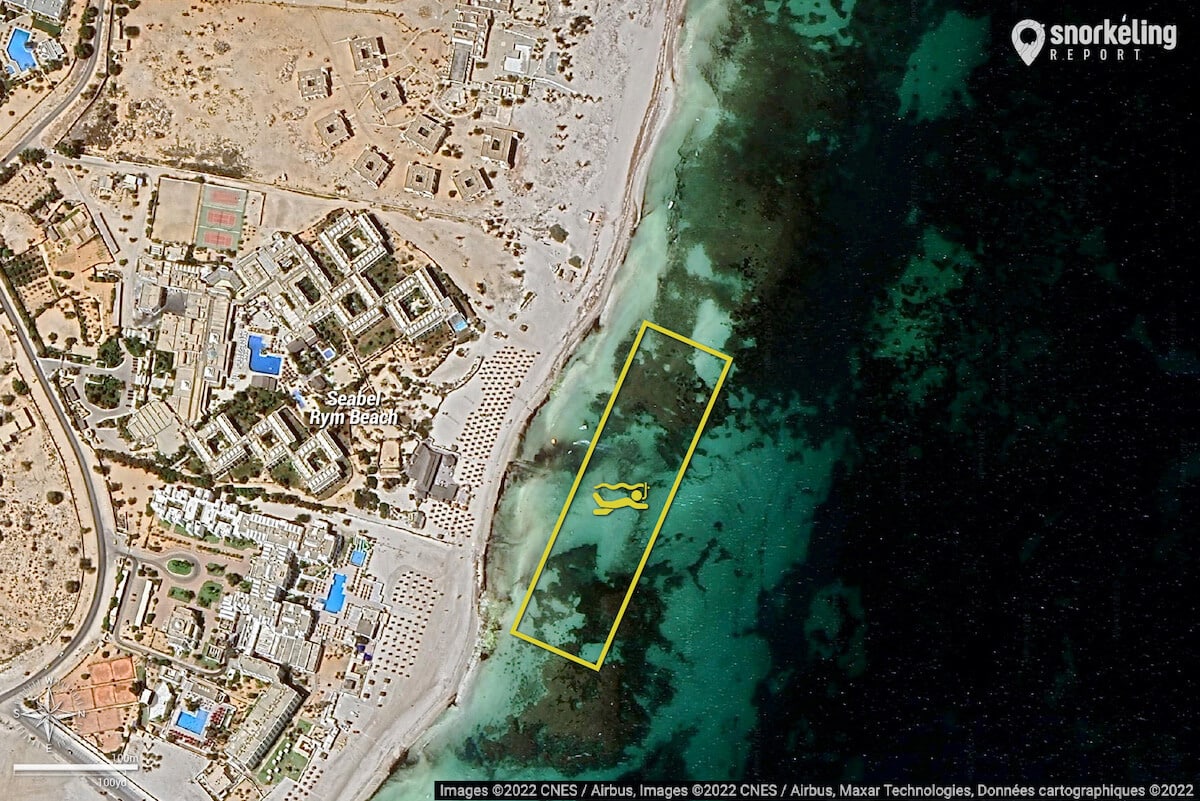 Seabel Rym Beach Djerba snorkeling map