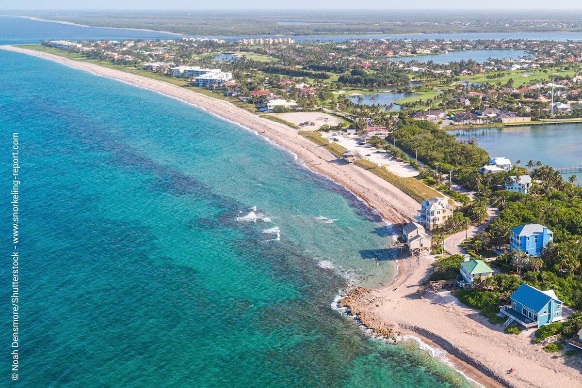 Aerial view of Bathtub Beach, Stuart