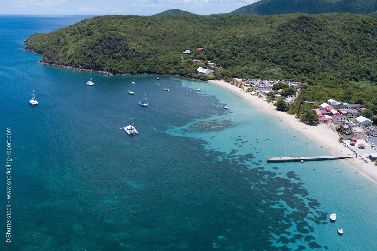 Aerial view of Les Anses d'Arlet beach