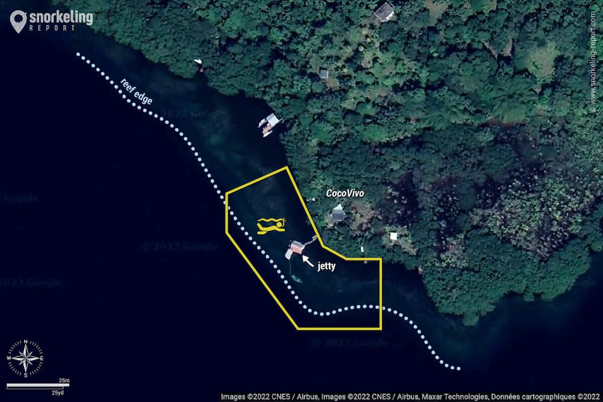 Cocovivo snorkeling map, Isla Cristobal