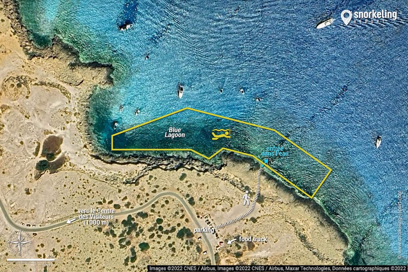 Carte snorkeling au Lagon Bleu du Cap Greco, Chypre