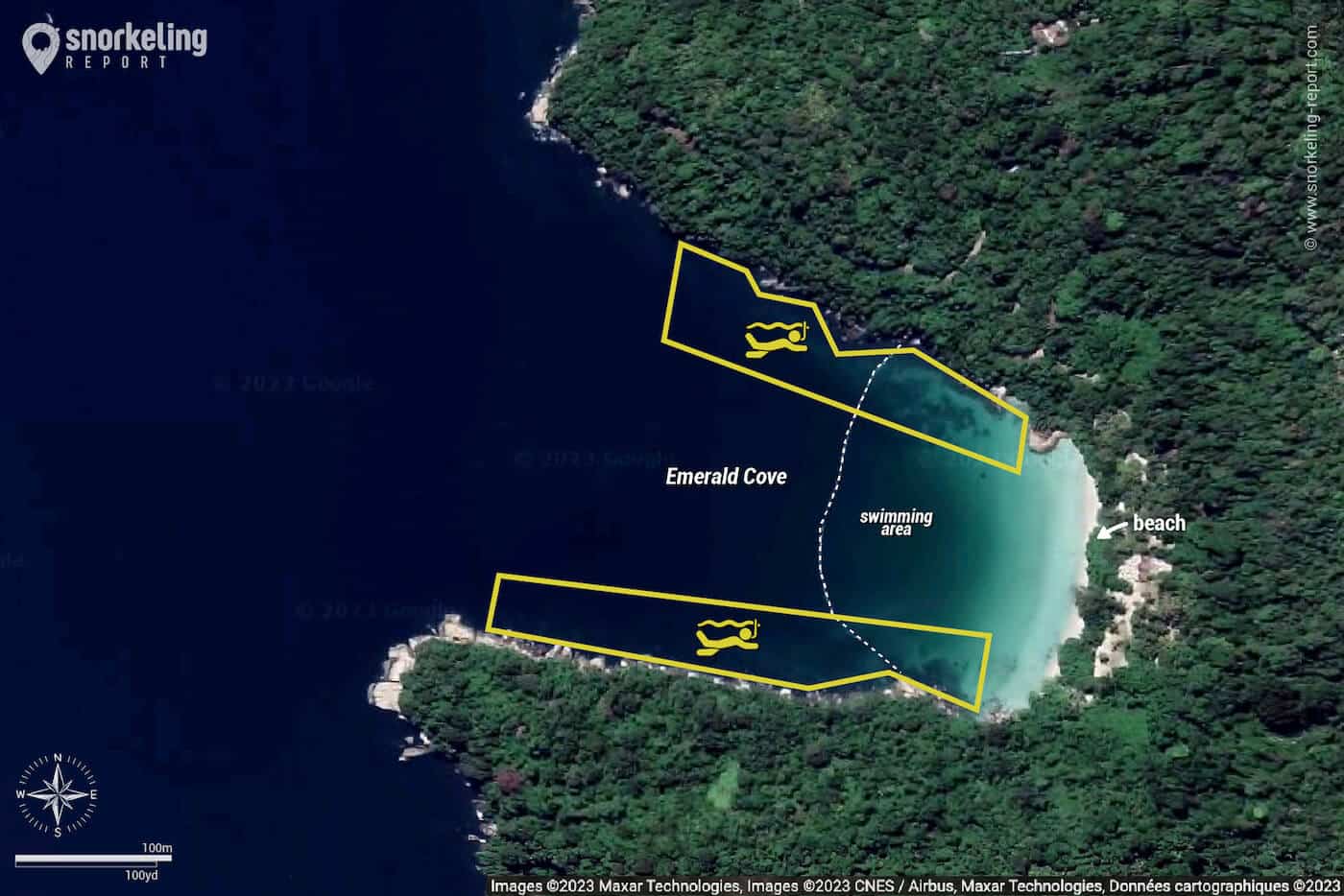 Emerald Cove - Pangkor Laut snorkeling map