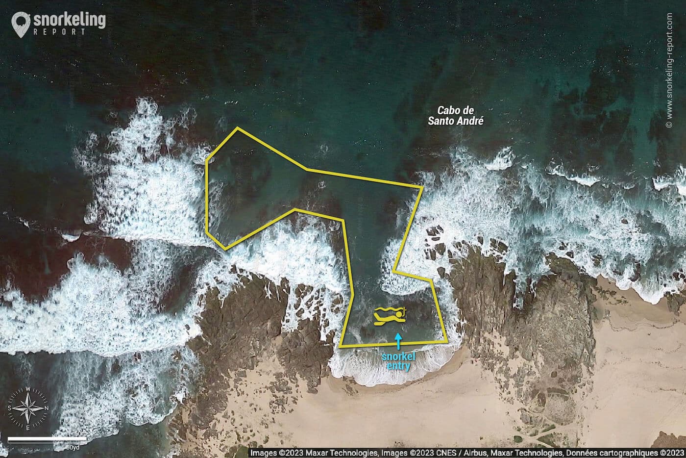 Santo André, Póvoa de Varzim snorkeling map
