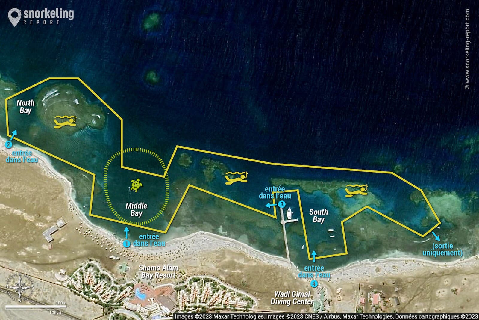 Carte snorkeling au Shams Alam Beach Resort, Marsa Alam